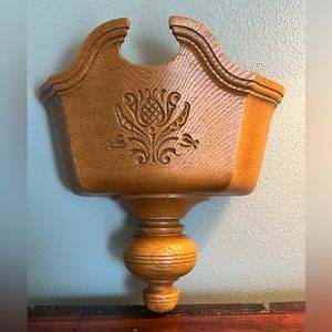 Homco Vintage Hanging Wall Pocket Pot Planter Faux Wood Decor